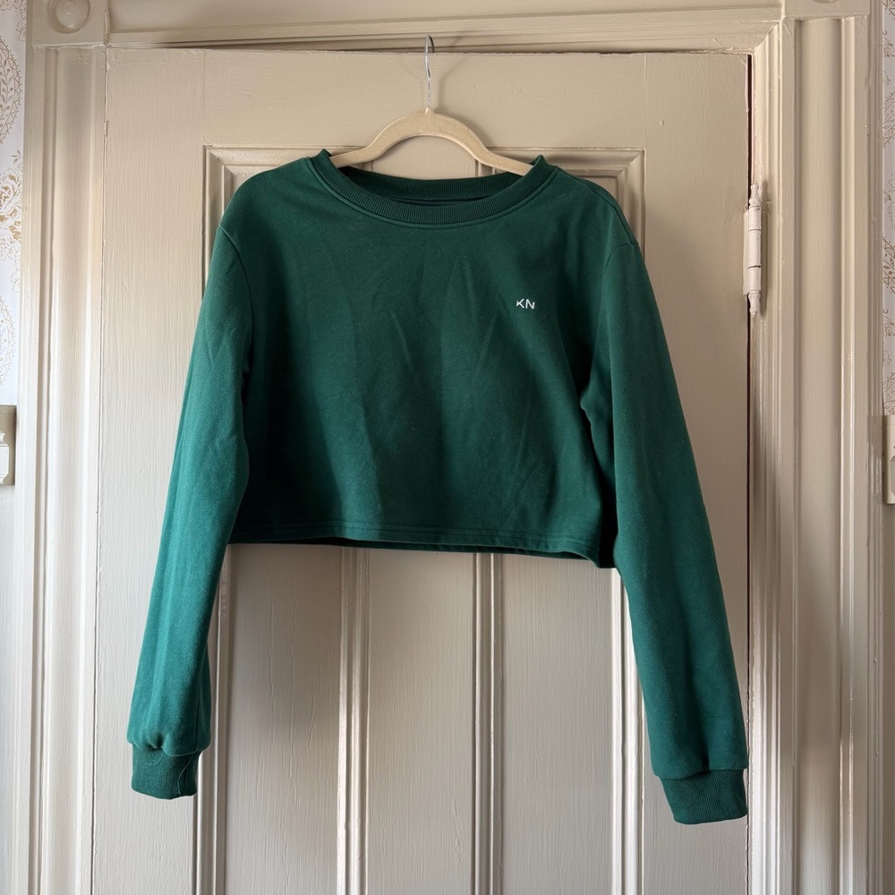 Klassy Network Forest Green Cropped Sweatshirt w Built in Bra